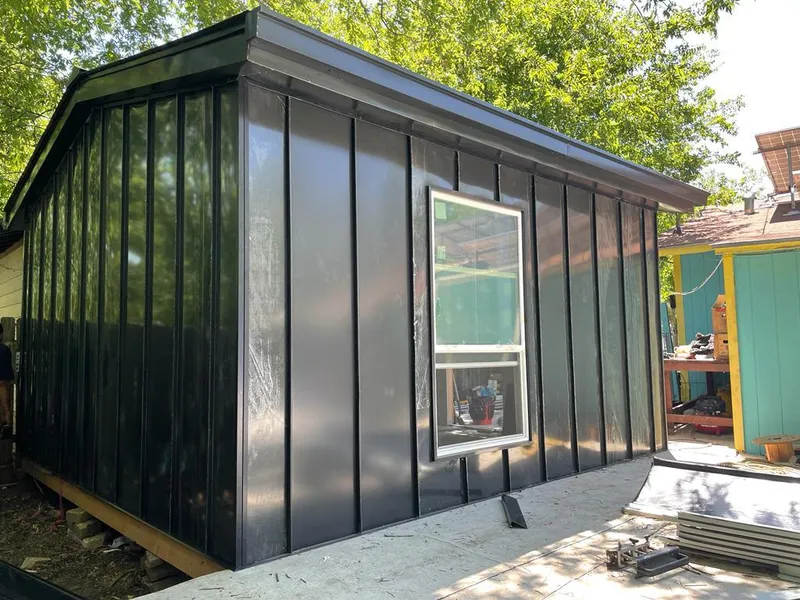 Black standing seam metal wall panels for Metal Roof Installation in Beltsville